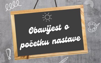 Obavijest o početku nove nastavne godine