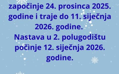 Obavijest o zimskom odmoru učenika